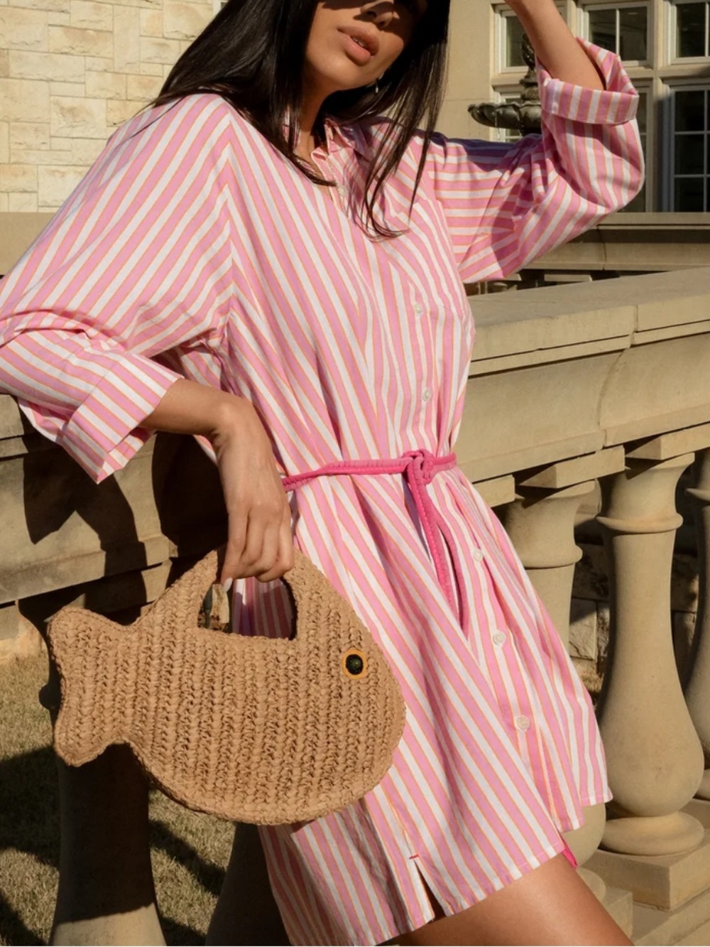Simon Miller Fish Bag in Natural Raffia